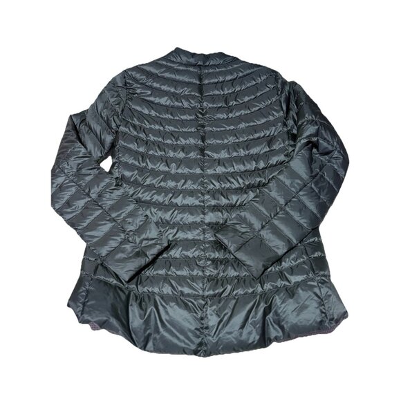 Athleta Downkind Goose Down Jacket Size XXS Gray Snaps Packable Lightweight - Picture 8 of 11